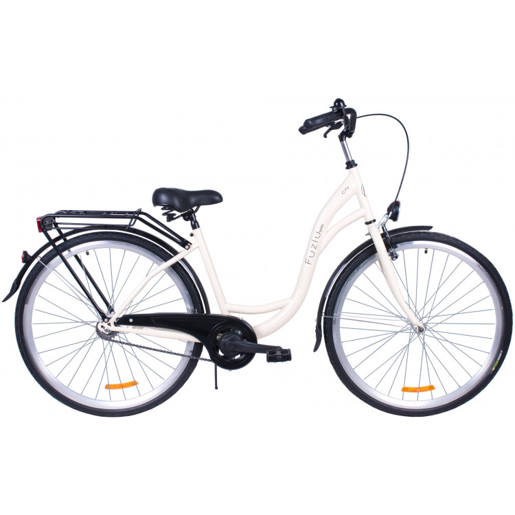 Mestský bicykel 28 Fuzlu City S-1 krémovo čierna